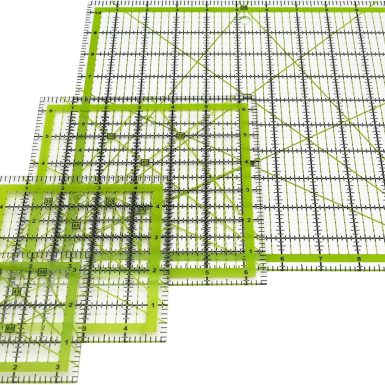 Quilting Rulers,LINXIAO 4 Piece Quilting Templates Acrylic Rulers Green(3.5"x3.5",5"x5",6.5"x6.5",10.5"x10.5")